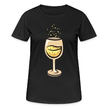 Sektglas Party Feier Illustration - Frauen T-Shirt atmungsaktiv - Schwarz - Vorne - AI Model Female 172 light (172cm)