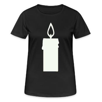 Lichtsilhouette Kerze in Laterne - Frauen T-Shirt atmungsaktiv - Schwarz - Vorne - AI Model Female 172 light (172cm)