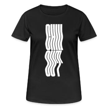 Conception du logo typographique ondulée Chill Out - T-shirt respirant Femme - noir - Devant - AI Model Female 172 light (172cm)