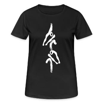 2- Ruderboot in Weiß - Frauen T-Shirt atmungsaktiv - Schwarz - Vorne - AI Model Female 172 light (172cm)