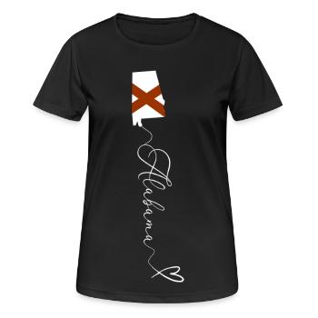Alabama Flagge Kreuz Lange Halskette Rot Southern Pride USA - Frauen T-Shirt atmungsaktiv - Schwarz - Vorne - AI Model Female 172 light (172cm)