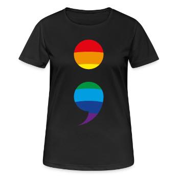 Point-virgule Prévention du suicide Point-virgule Point-virgule - T-shirt respirant Femme - noir - Devant - AI Model Female 172 light (172cm)