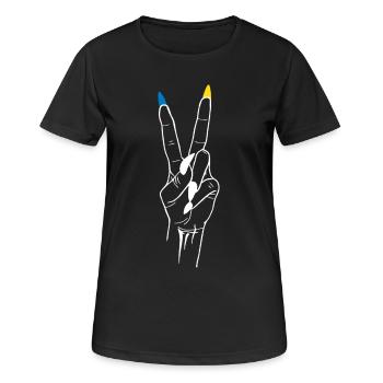 Paix Ukraine Victoire - T-shirt respirant Femme - noir - Devant - AI Model Female 172 light (172cm)