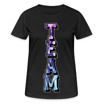 Team - Frauen T-Shirt atmungsaktiv - Schwarz - Vorne - AI Model Female 172 light (172cm)