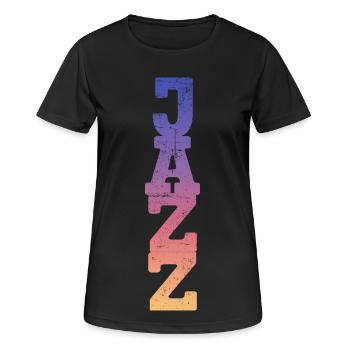 Jazz - Frauen T-Shirt atmungsaktiv - Schwarz - Vorne - AI Model Female 172 light (172cm)