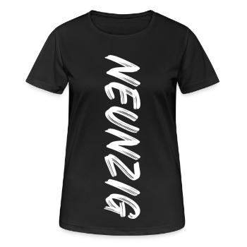 90 / Neunzig / 90. Geburtstag - Frauen T-Shirt atmungsaktiv - Schwarz - Vorne - AI Model Female 172 light (172cm)