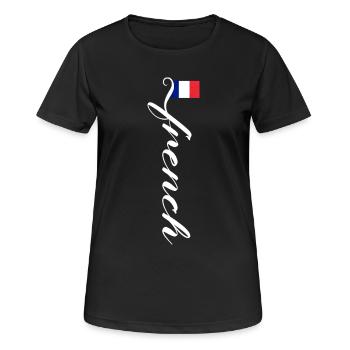 Frankreich - Frauen T-Shirt atmungsaktiv - Schwarz - Vorne - AI Model Female 172 light (172cm)