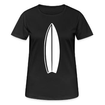 Surfbrett surfen Surfer Geschenk  - Frauen T-Shirt atmungsaktiv - Schwarz - Vorne - AI Model Female 172 light (172cm)