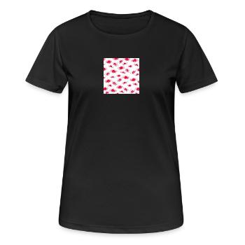 japanisches Blumenmuster, Spinnen lilien muster - Frauen T-Shirt atmungsaktiv - Schwarz - Vorne - AI Model Female 172 light (172cm)