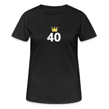 gratulieren, 40 unisex - Frauen T-Shirt atmungsaktiv - Schwarz - Vorne - AI Model Female 172 light (172cm)