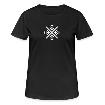 Sleek geometric flake - Women's Breathable T-Shirt - black - Front - AI Model Female 172 light (172cm)