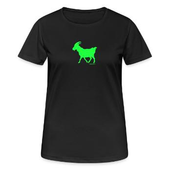 G.O.A.T. Ziege Sündenbock grün neon - Frauen T-Shirt atmungsaktiv - Schwarz - Vorne - AI Model Female 172 light (172cm)