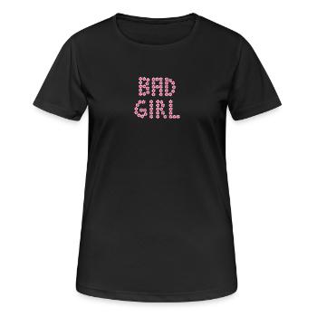 Floral Inscriptions - BAD GIRL - Women's Breathable T-Shirt - black - Front - AI Model Female 172 light (172cm)