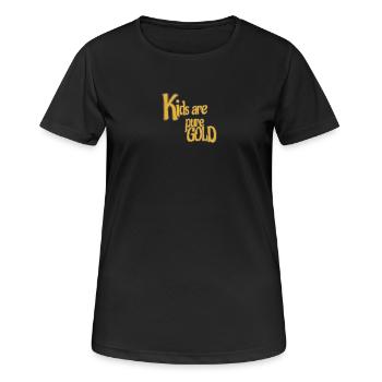 Les ENFANTS sont de l’OR pur - T-shirt respirant Femme - noir - Devant - AI Model Female 172 light (172cm)