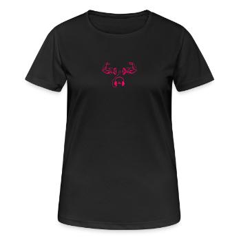 Musique de salle de sport Chemise Écouteurs d’entraînement Casque haltère - T-shirt respirant Femme - noir - Devant - AI Model Female 172 light (172cm)