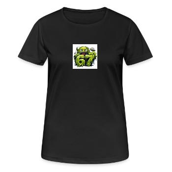 Monstre de Slime Vert 67 - T-shirt respirant Femme - noir - Devant - AI Model Female 172 light (172cm)