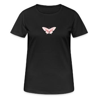 Papillon Rose Éthérée - T-shirt respirant Femme - noir - Devant - AI Model Female 172 light (172cm)