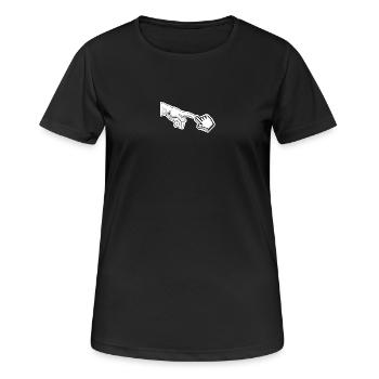 Pixel pointeur main art - T-shirt respirant Femme - noir - Devant - AI Model Female 172 light (172cm)