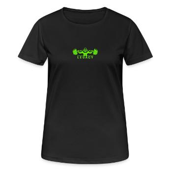 Legacy Minimalist Gym Design – Neon Green Fitness  - T-shirt respirant Femme - noir - Devant - AI Model Female 172 light (172cm)
