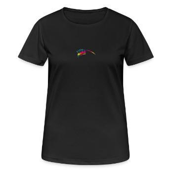 RAINdrops or Rainbow | Rainbow - Women's Breathable T-Shirt - black - Front - AI Model Female 172 light (172cm)