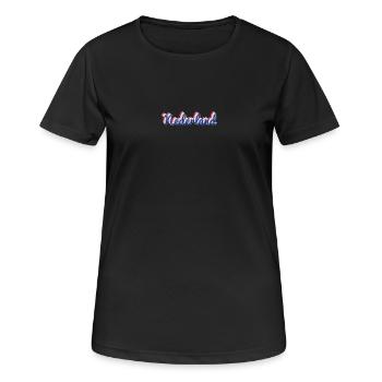 Nederland Script Flagfarben - Frauen T-Shirt atmungsaktiv - Schwarz - Vorne - AI Model Female 172 light (172cm)