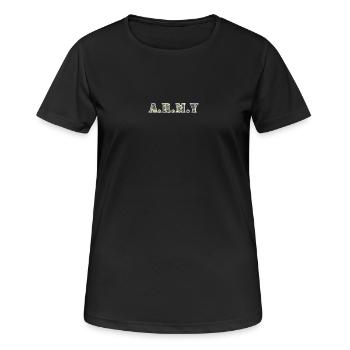 Army dot Design in Camouflage - Frauen T-Shirt atmungsaktiv - Schwarz - Vorne - AI Model Female 172 light (172cm)