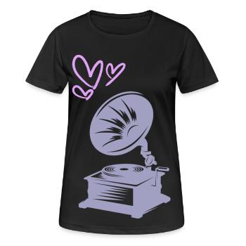 Musique Vintage Gramophone - T-shirt respirant Femme - noir - Devant - AI Model Female 172 light (172cm)