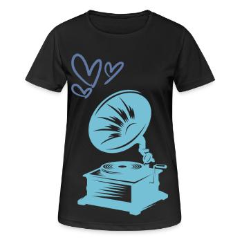 Musique Gramophone Rétro - T-shirt respirant Femme - noir - Devant - AI Model Female 172 light (172cm)