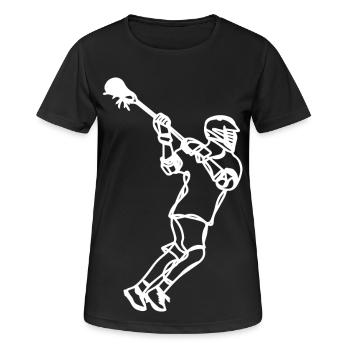 Dessin professionnel de crosse - T-shirt respirant Femme - noir - Devant - AI Model Female 172 light (172cm)