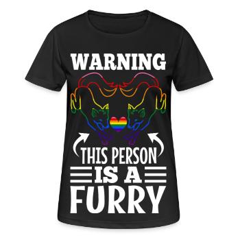 Avertissement Cette personne est un poilu - T-shirt respirant Femme - noir - Devant - AI Model Female 172 light (172cm)
