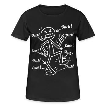 Humor Santé – J'ai pain tout ouch - Frauen T-Shirt atmungsaktiv - Schwarz - Vorne - AI Model Female 172 light (172cm)