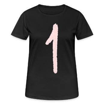 Chiffre 1 - T-shirt respirant Femme - noir - Devant - AI Model Female 172 light (172cm)