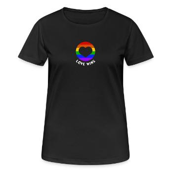 L’amour gagne - T-shirt respirant Femme - noir - Devant - AI Model Female 172 light (172cm)