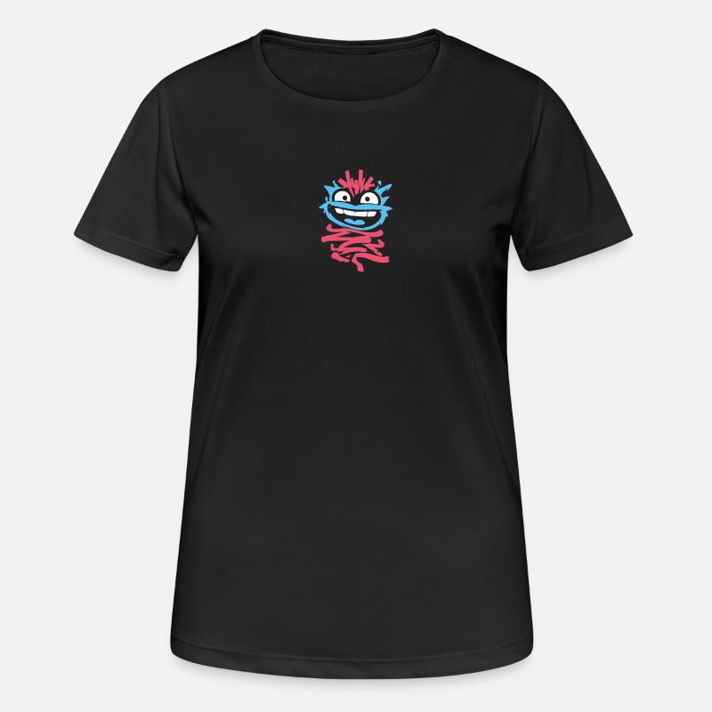 Petits Monstres : Singe punk avec clin d’œil - T-shirt respirant Femme - noir