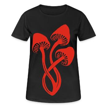 Trio de champignons rouges - T-shirt respirant Femme - noir - Devant - AI Model Female 172 light (172cm)