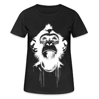 Président Singe - T-shirt respirant Femme - noir - Devant - AI Model Female 172 light (172cm)