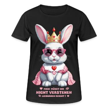 Süße Hasen Königin - Frauen T-Shirt atmungsaktiv - Schwarz - Vorne - AI Model Female 172 light (172cm)