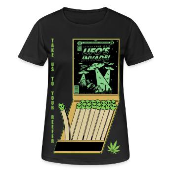 OVNI Invasion Vintage Affiche Design - T-shirt respirant Femme - noir - Devant - AI Model Female 172 light (172cm)