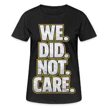 On ne nous souciait pas du design rétro qui s’impose - T-shirt respirant Femme - noir - Devant - AI Model Female 172 light (172cm)