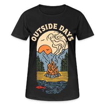 Outdoor days Campfire at the lake - Women's Breathable T-Shirt - black - Front - AI Model Female 172 light (172cm)