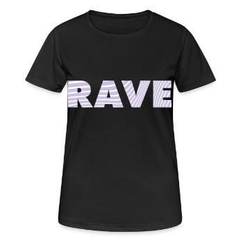 RAVE - Frauen T-Shirt atmungsaktiv - Schwarz - Vorne - AI Model Female 172 light (172cm)