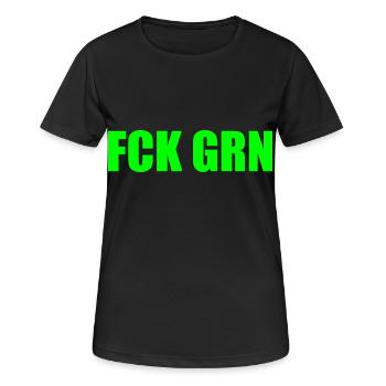 Fck grn - Frauen T-Shirt atmungsaktiv - Schwarz - Vorne - AI Model Female 172 light (172cm)