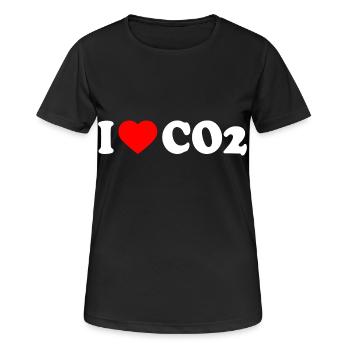 I love co2 - Frauen T-Shirt atmungsaktiv - Schwarz - Vorne - AI Model Female 172 light (172cm)