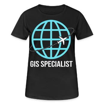 GIS-Analyst Kartografie Geografie Geography - Frauen T-Shirt atmungsaktiv - Schwarz - Vorne - AI Model Female 172 light (172cm)