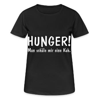 Hunger man schäle mir eine Kuh Fleisch Steak - Frauen T-Shirt atmungsaktiv - Schwarz - Vorne - AI Model Female 172 light (172cm)