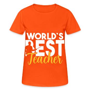 Monde meilleur professeur professeur élève de dicton cool - T-shirt respirant Femme - orange néon - Devant - AI Model Female 172 dark (172cm)