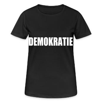 Demokratie - Frauen T-Shirt atmungsaktiv - Schwarz - Vorne - AI Model Female 172 light (172cm)