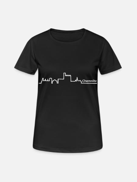 Chemnitz skyline - Frauen T-Shirt atmungsaktiv - Schwarz