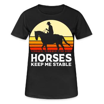 Courses de chevaux - T-shirt respirant Femme - noir - Devant - AI Model Female 172 light (172cm)