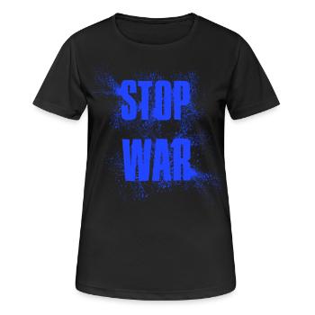STOP WAR – NO WAR - PEACE - Women's Breathable T-Shirt - black - Front - AI Model Female 172 light (172cm)